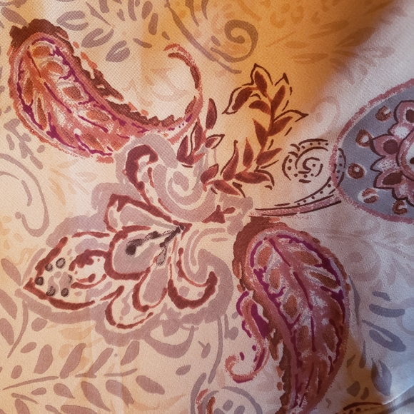 Vintage, Y2K, Chaps by Ralph Lauren, Tan, Paisley Design with Ruffled Layers - Picture 5 of 8